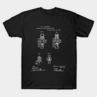 Automatic Feed for Steam Boilers Vintage Patent Hand Drawing T-Shirt